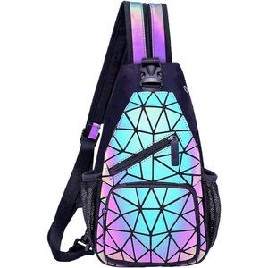 Holographic Purse Geometric Luminous Handbag Purse and Wallet